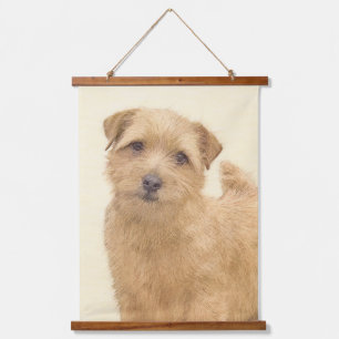 Norfolk Terrier Painting - Original Dog Art Hanging Tapestry