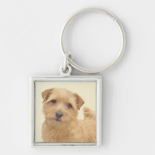Norfolk Terrier Painting - Original Dog Art Keychain