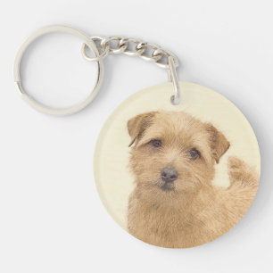 Norfolk Terrier Painting - Original Dog Art Keychain