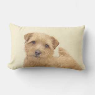 Norfolk Terrier Painting - Original Dog Art Lumbar Pillow