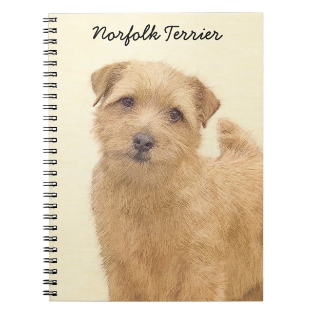Norfolk Terrier Painting - Original Dog Art Notebook (Front)