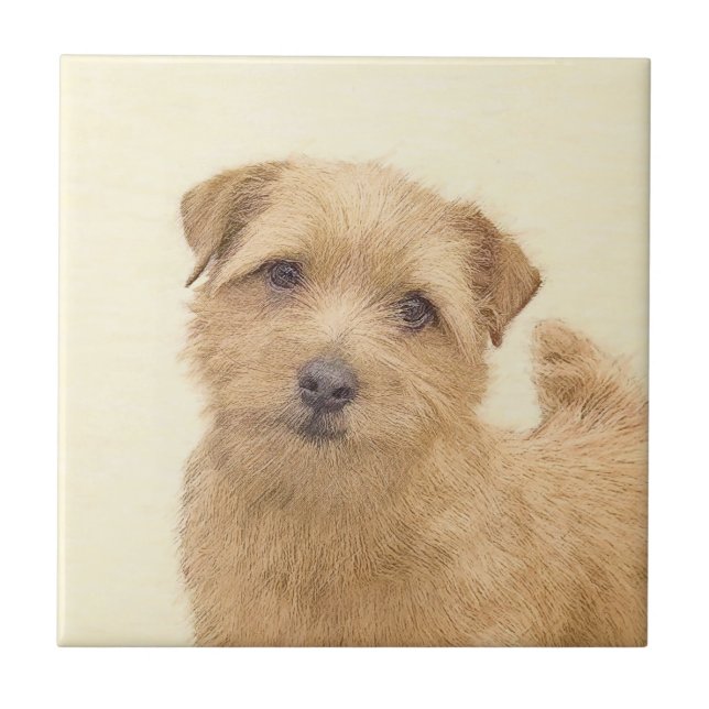 Norfolk Terrier Painting - Original Dog Art Tile (Front)