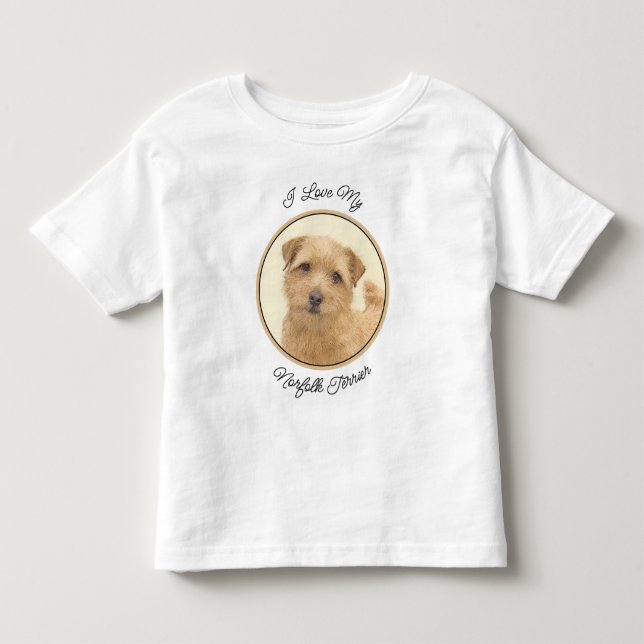 Norfolk Terrier Painting - Original Dog Art Toddler T-shirt (Front)