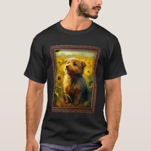 Norfolk Terrier Painting Sunflower Flower Mom Wome T-Shirt