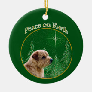 Norfolk Terrier Peace Ceramic Ornament
