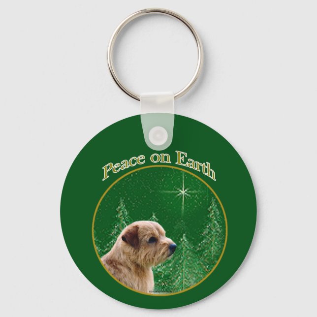 Norfolk Terrier Peace Keychain (Front)