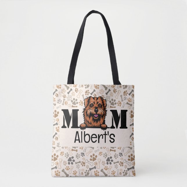 Norfolk Terrier Peeking Personalized Tote Bag (Front)