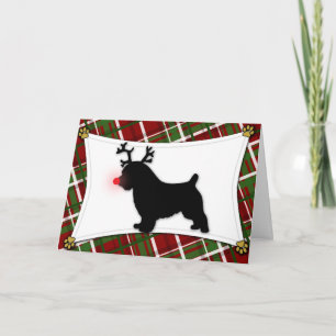 Norfolk Terrier Reindeer Christmas Card