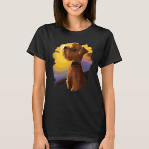 Norfolk Terrier Scottish Dog Sunset Vintage Retro  T-Shirt