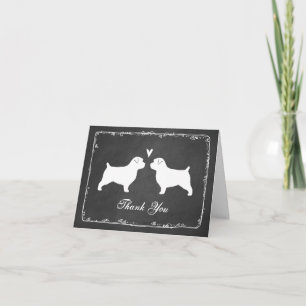 Norfolk Terrier Silhouettes Wedding Thank You