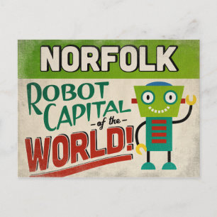 Norfolk Virginia Robot - Funny Vintage Postcard