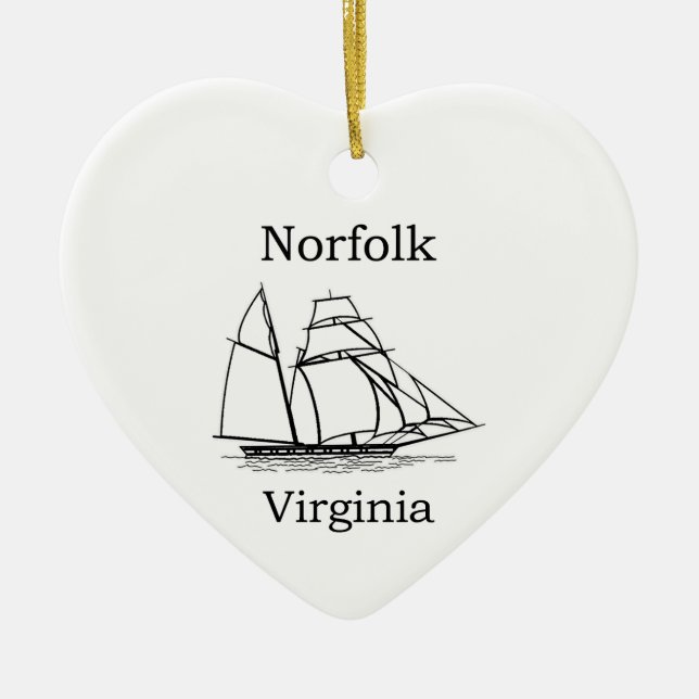 Norfolk Virginia Tall Ships Logo Ceramic Ornament (Front)