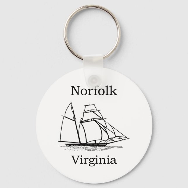 Norfolk Virginia Tall Ships Logo Keychain (Front)