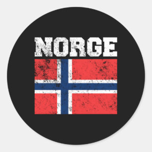 Norge Flag Norwegian Flag Classic Round Sticker