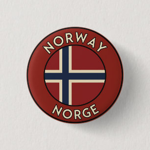 Norge Norway 1 Inch Round Button
