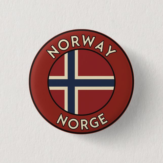 Norge Norway 1 Inch Round Button (Front)