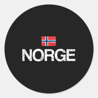 Norge Norway Norwegian Flag Classic Round Sticker