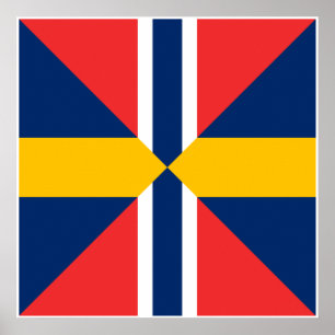 Norge Sverige Sildesalaten, Norway Poster