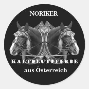 NORIKER cold blood horses from Austria Classic Round Sticker