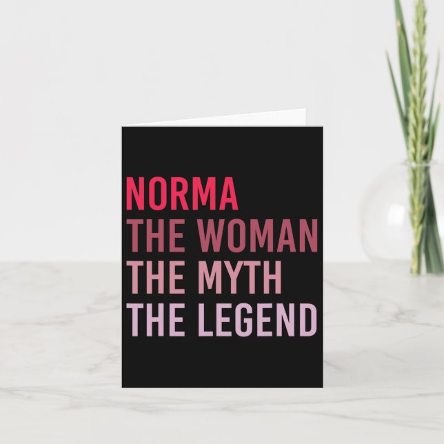 Norma The Woman Myth Legend Personalized Name Birt Card (Front)