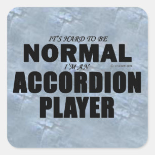 Normal Accordion Player Square Sticker