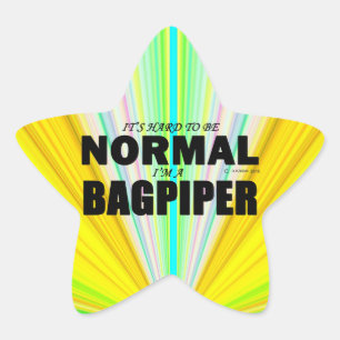 Normal Bagpiper Star Sticker