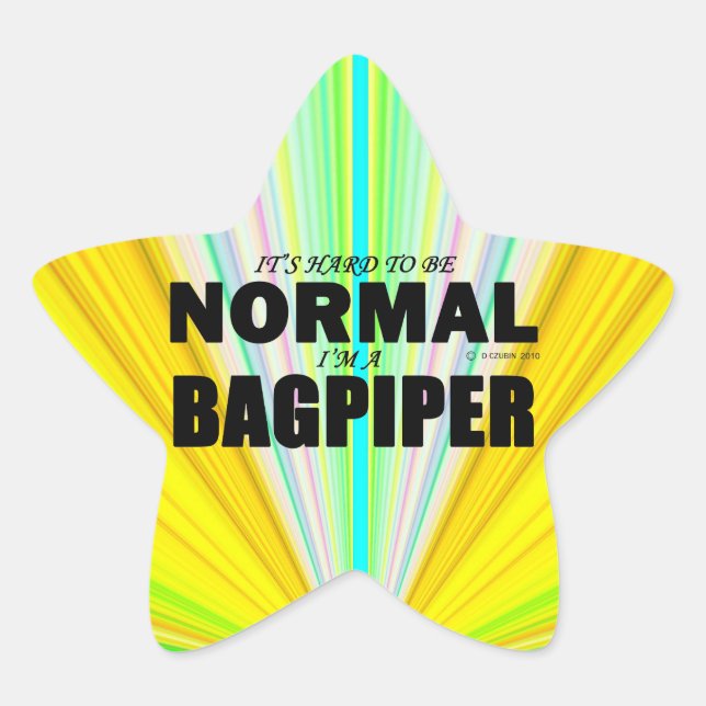 Normal Bagpiper Star Sticker (Front)