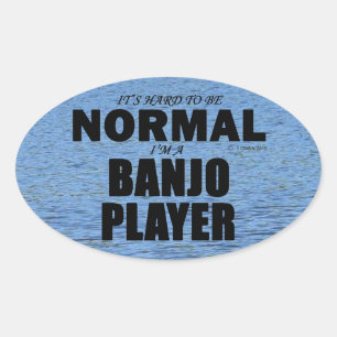 Normal Banjo Player Oval Sticker