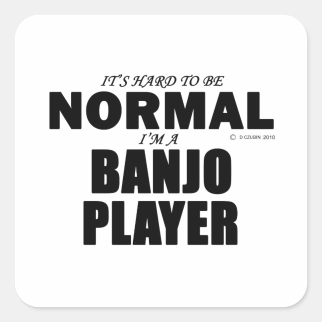 Normal Banjo Player Square Sticker (Front)