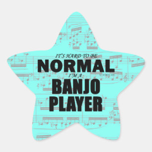 Normal Banjo Player Star Sticker