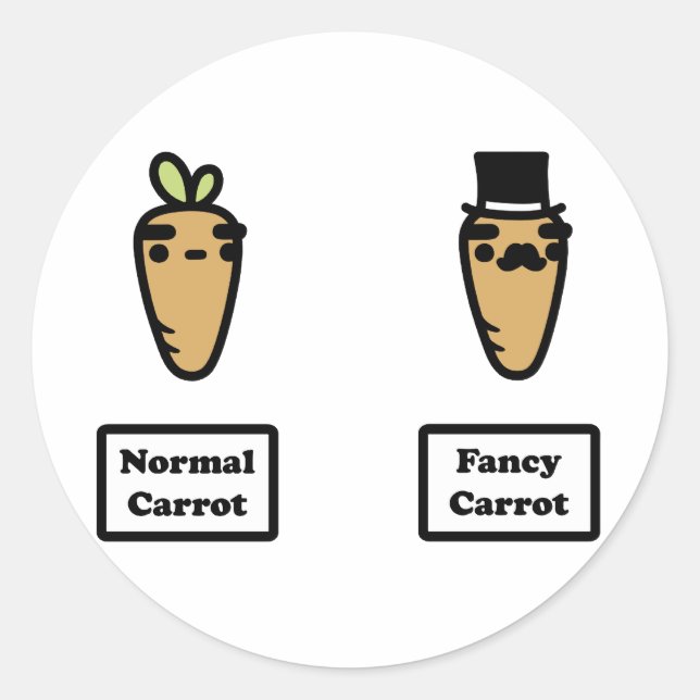 Normal Carrot, Fancy Carrot Classic Round Sticker (Front)