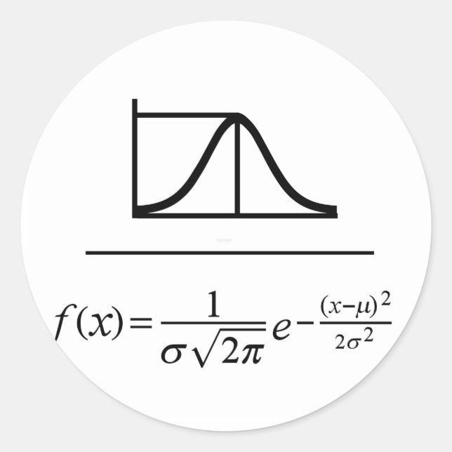 Normal Distribution Classic Round Sticker (Front)