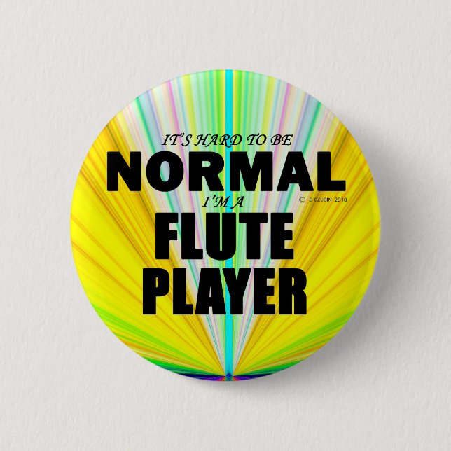 Normal Flute Player 2 Inch Round Button (Front)