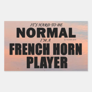 Normal French Horn Player Rectangular Sticker