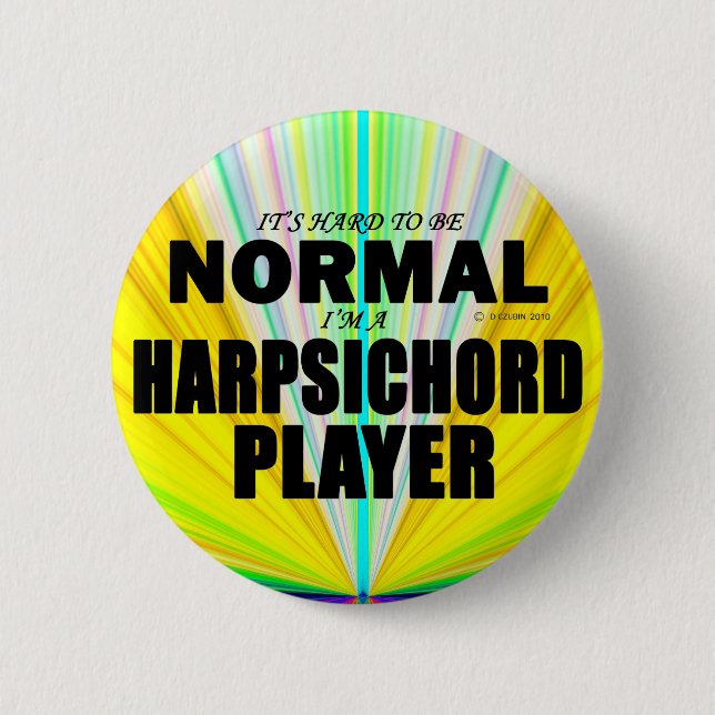 Normal Harpsichord Player 2 Inch Round Button (Front)