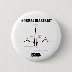 Normal Heartbeat Inside (ECG EKG) 2 Inch Round Button