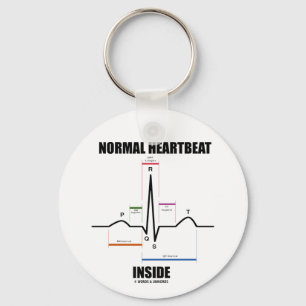 Normal Heartbeat Inside (ECG EKG) Keychain