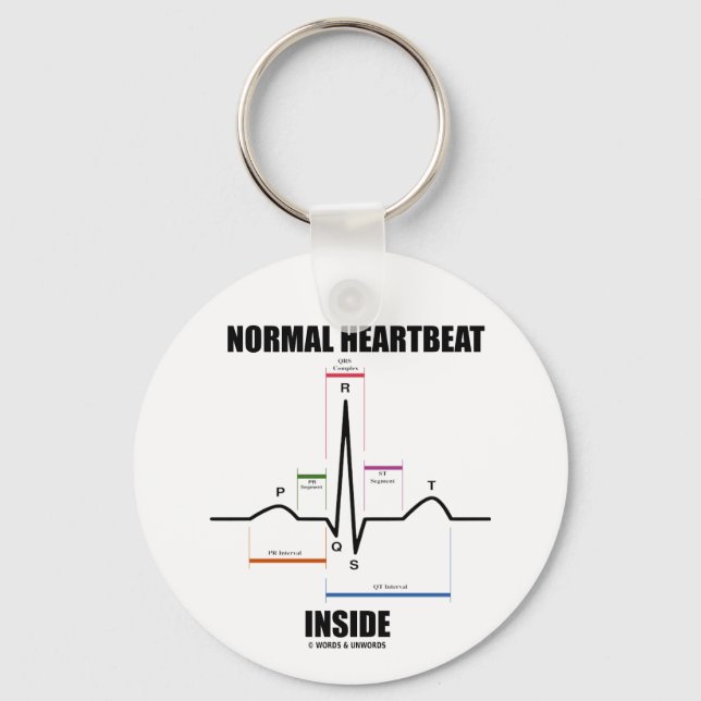 Normal Heartbeat Inside (ECG EKG) Keychain (Front)