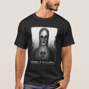 Normal Is An Illusion Occult Girl And Cat Dark Gru T-Shirt