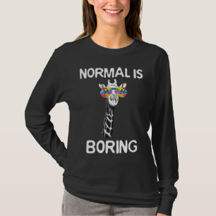 Normal Is Boring Autism Awareness Giraffe Autist T-Shirt