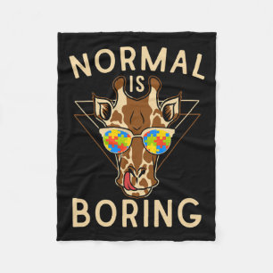 Normal Is Boring Autism Awareness Giraffe Fleece Blanket