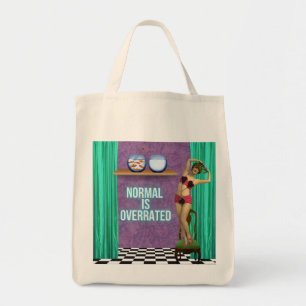 Normal is Overrated Funky & Fun Altered Art  Tote Bag