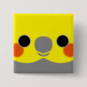 Normal Male Cockatiel 2 Inch Square Button