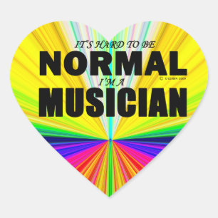 Normal Musician Heart Sticker