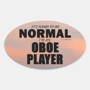 Normal Oboe Player Oval Sticker