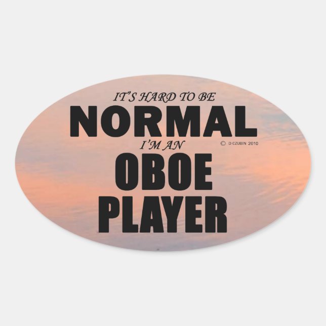 Normal Oboe Player Oval Sticker (Front)