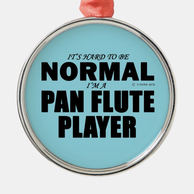 Normal Pan Flute Player Metal Ornament (Front)