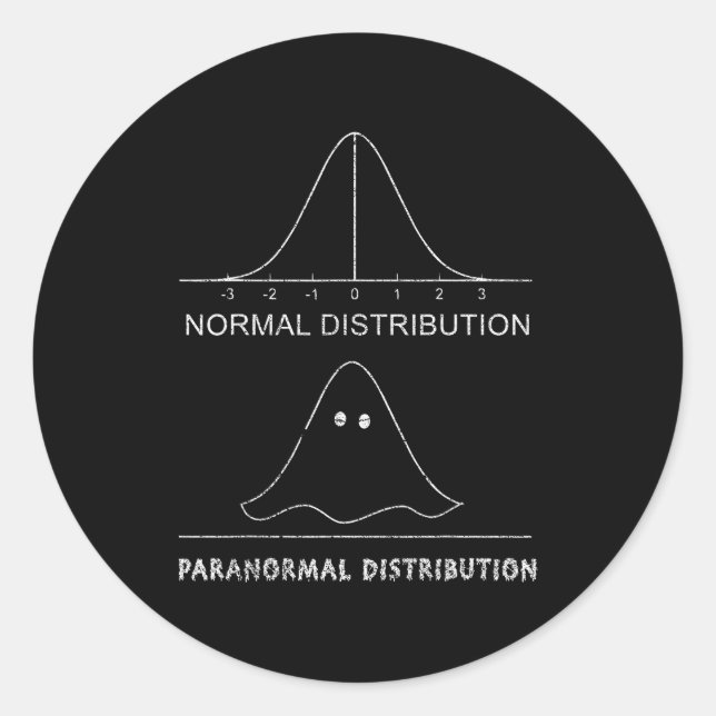 Normal Paranormal Distribution Funny Math Ghost Ha Classic Round Sticker (Front)