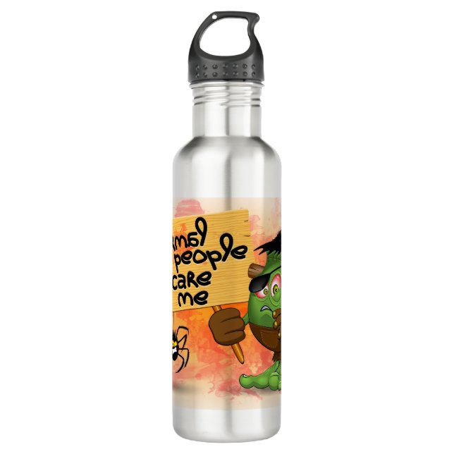 'Normal People Scare Me' Frankenstein Character 710 Ml Water Bottle (Front)