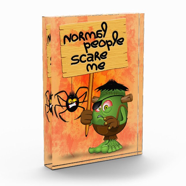 'Normal People Scare Me' Frankenstein Character Photo Block (Left)